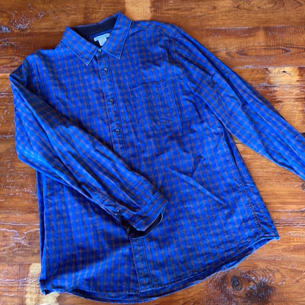 🍂 carbon2cobalt 100% Cotton Long Sleeve Button Down Shirt L